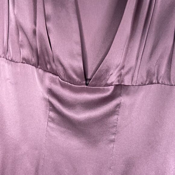 Vintage Silk Orlando Espinoza Purple V-Neck MIDI Dress size 6 - Picture 5 of 16